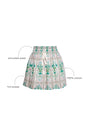The Rosie Skirt in Pink Trellis with call outs.