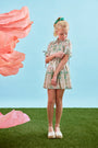 The Rosie Skirt in Pink Trellis paired with matching Kids Mayfair Top.