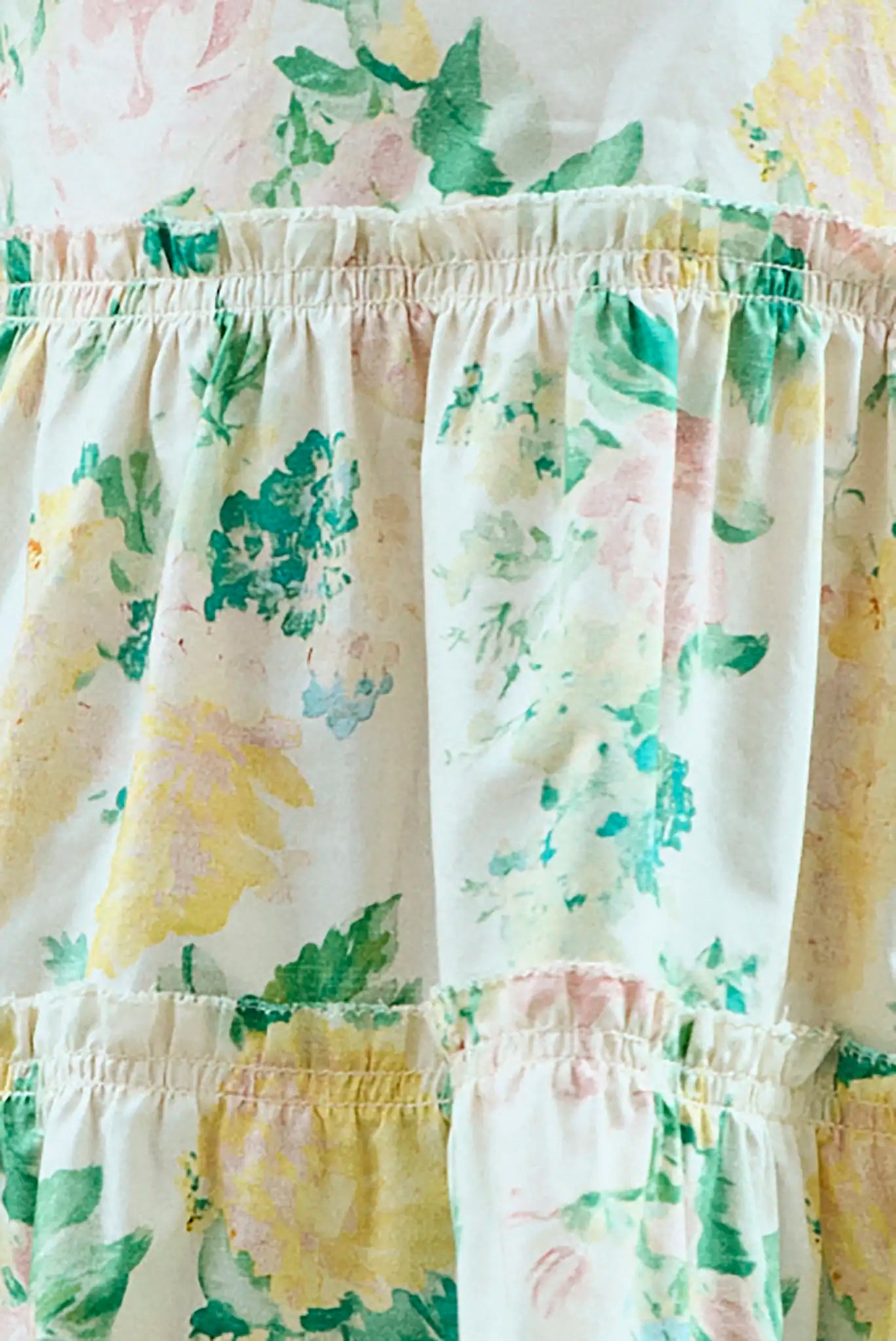 Close up of the Kids Merritt Dress, in Garden Rose Peony.