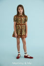 Kids Drifter Mini Dress in Amber Glen Cream.