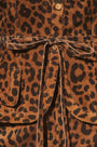 Close up of the Murphey Jacket in Soho Leopard Camel. 