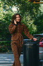 The Hills Pant in Soho Leopard Camel paired with the matching Murphey Jacket.