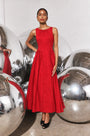 The Nantucket Dress in Crimson Red. 