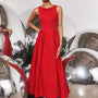 The Nantucket Dress in Crimson Red. 