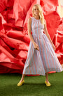 The Nantucket Dress in seaside stripe on model