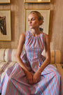 The Nantucket Dress in seaside stripe on model