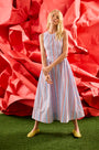 The Nantucket Dress in seaside stripe on model