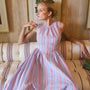 The Nantucket Dress in seaside stripe on model