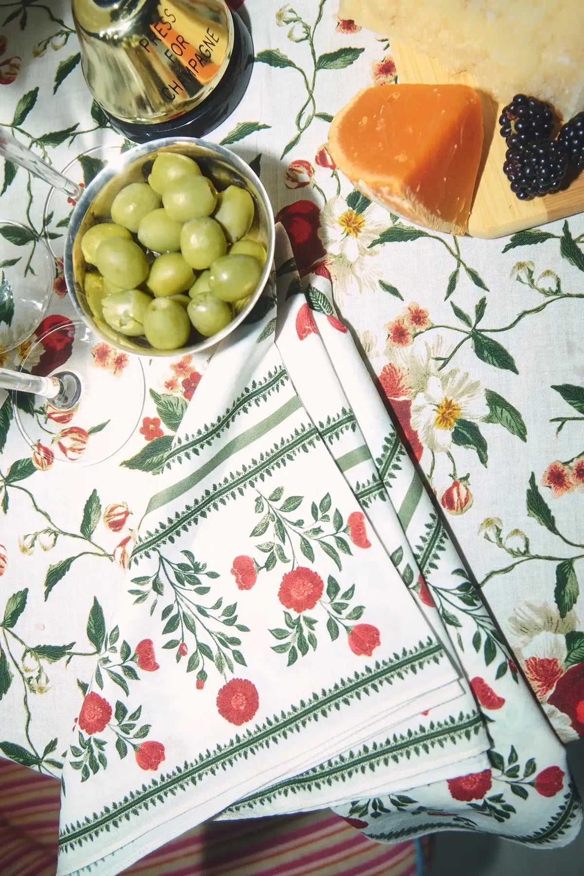 The Camellia Napkin Set with the Camellia Tablecloth.