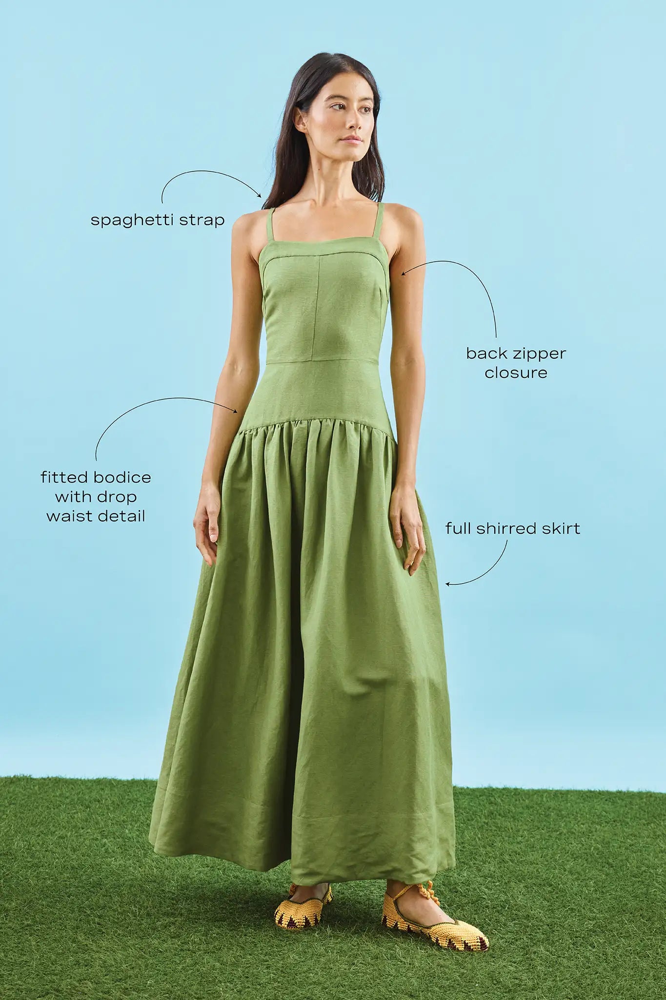 Newberry Dress | Spaghetti Strap Linen Dress | Hunter Bell 12 Newberry Dress | Spaghetti Strap Linen Dress | Hunter Bell 12