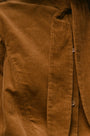 Close up of the Odessa Shirt in Khaki. 