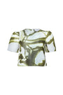 The Olivia Top in Seabreeze Ikat Green.
