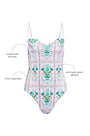 Underwire One-Piece Swimsuit in Pink Trellis.