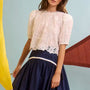 The Ouisie Top paired with Allegra Skirt in Deep Sea. 