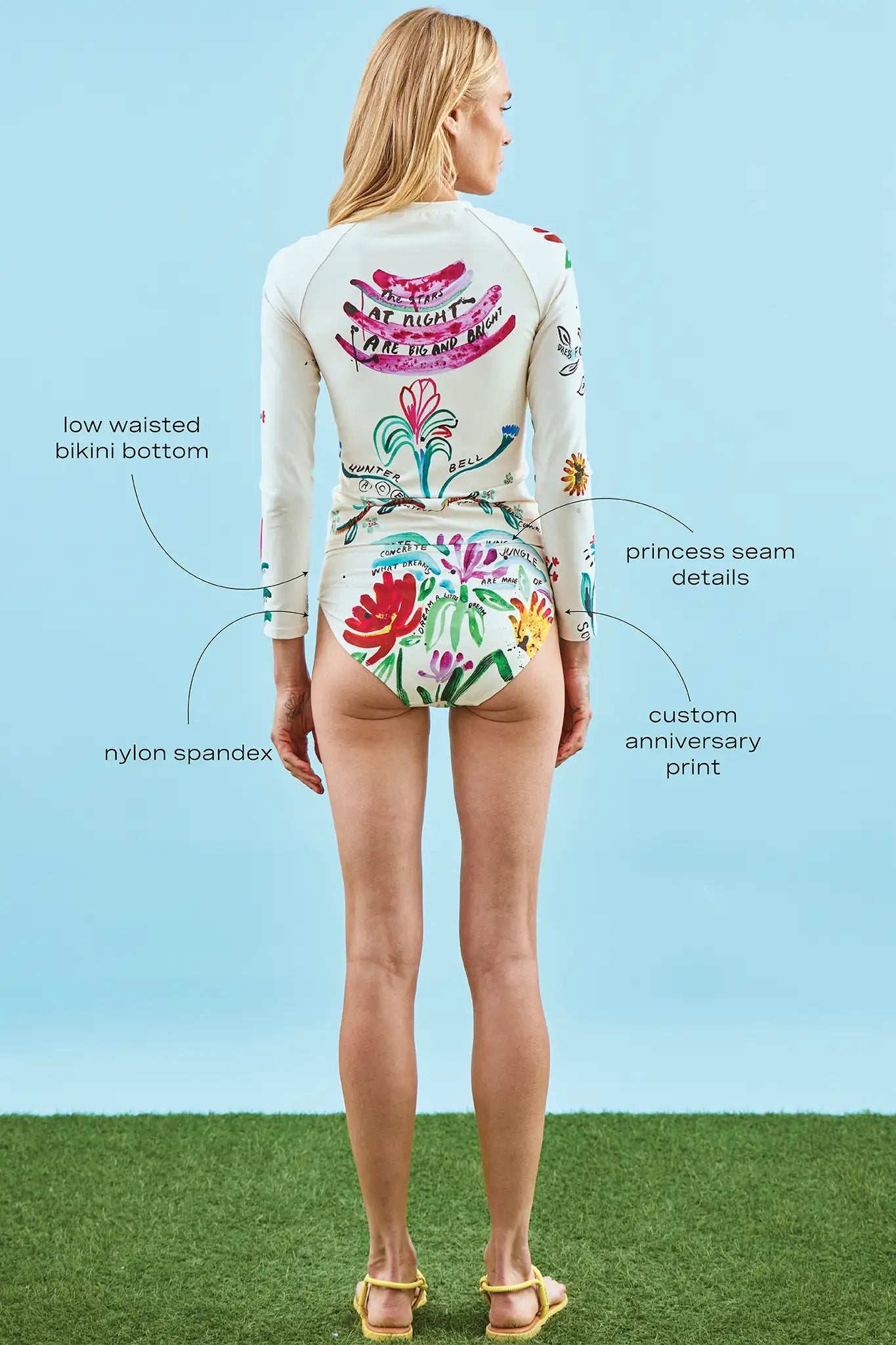 A low-waisted bikini bottom in our anniversary print.