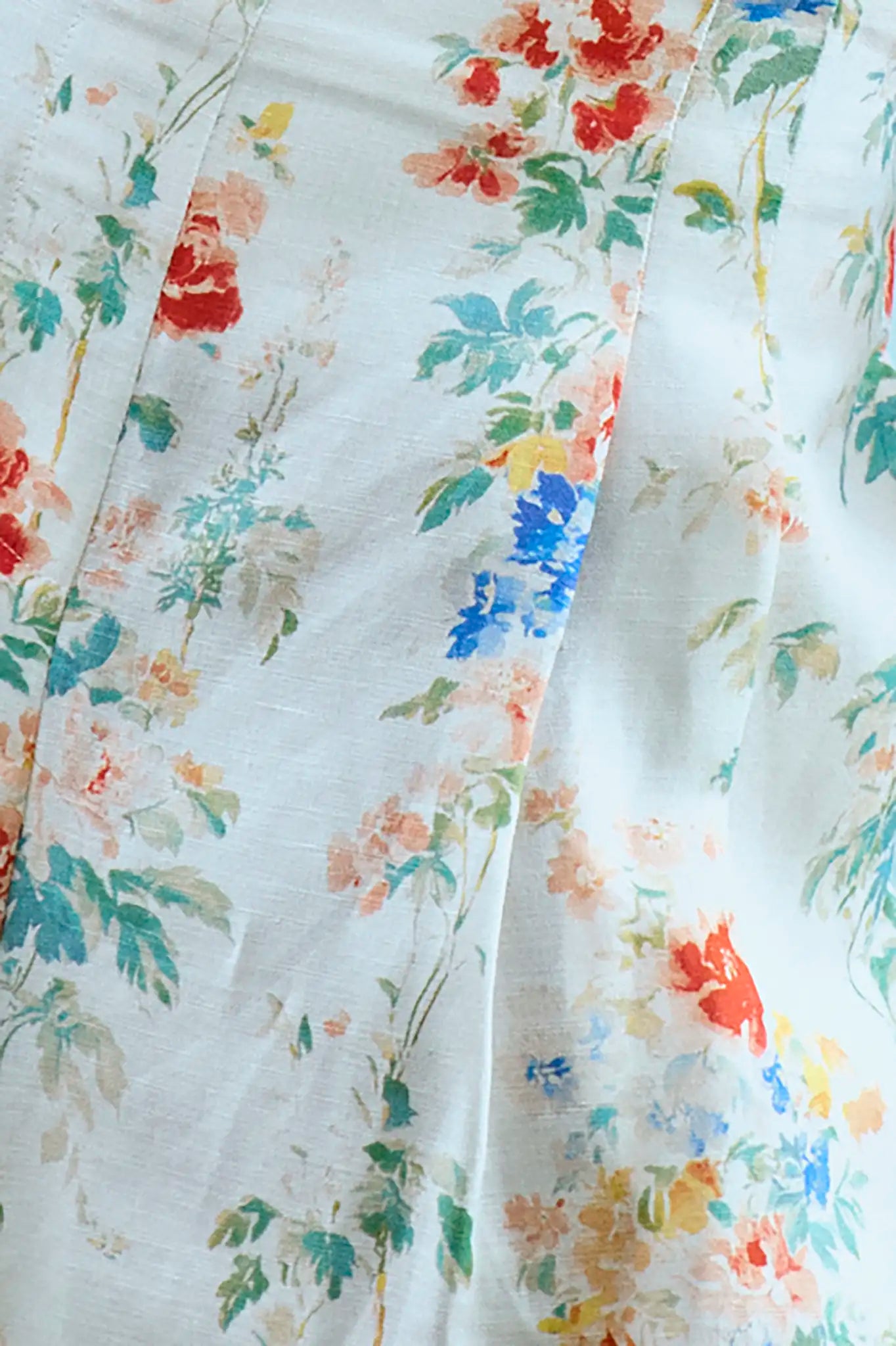 Close up of the Catalina Shorts in falling blossom print 