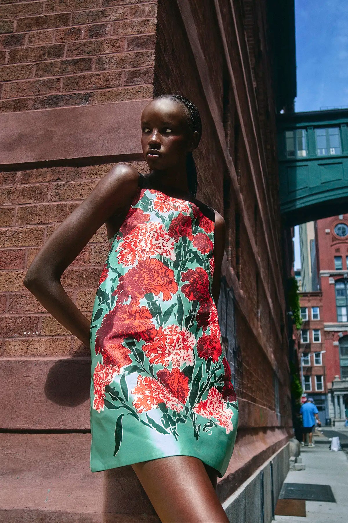 The Roarke Dress in Evergreen Conservatory. 