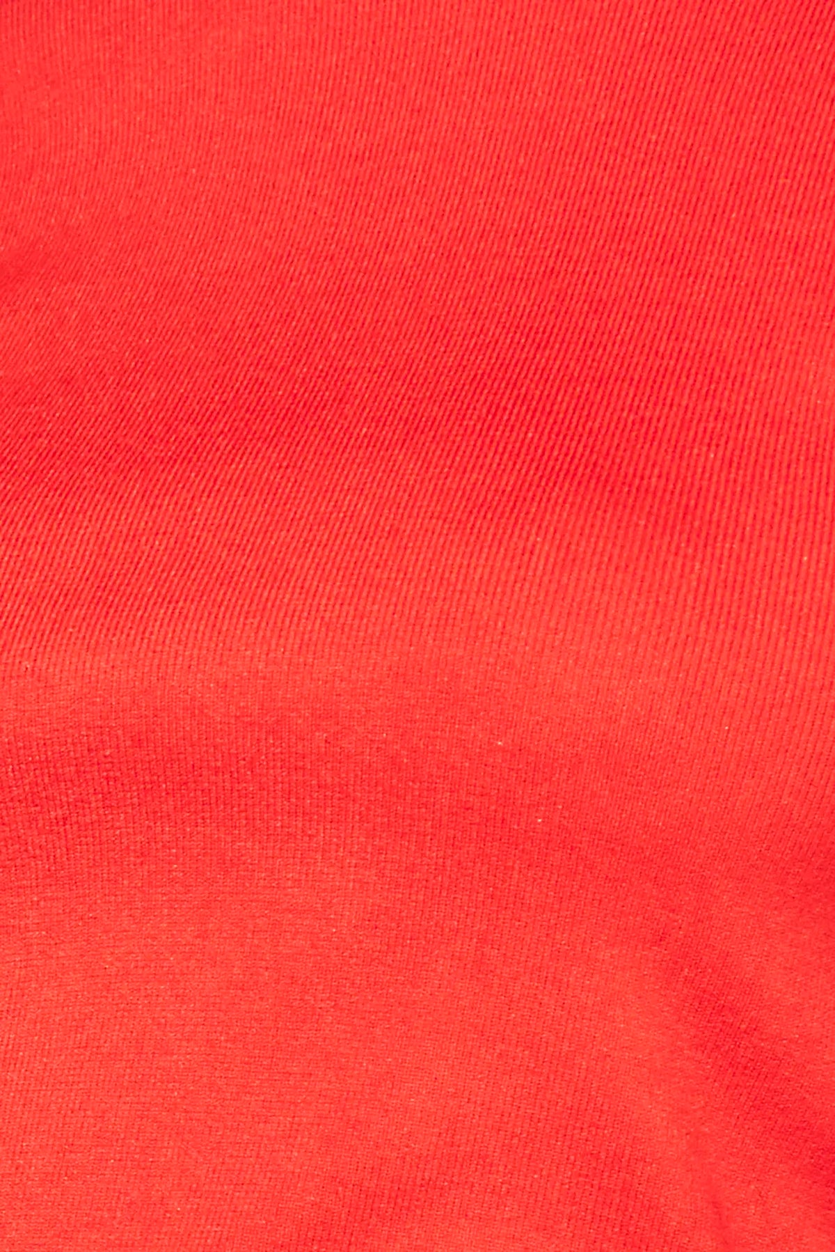 Close up of the Roen Turtleneck in Crimson Red.