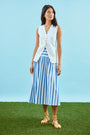 The Roma Vest paired with Alyssa Skirt in Sailing Stripe 