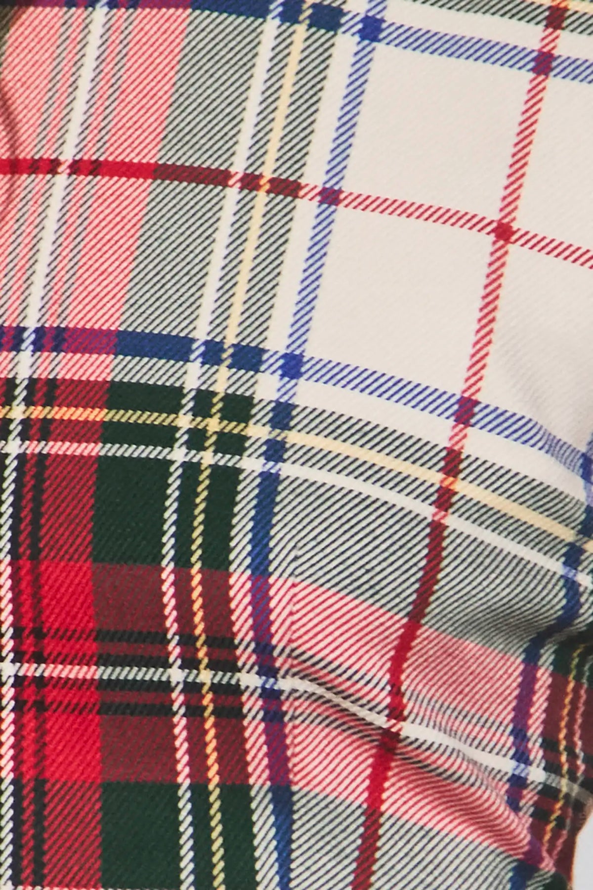 Close up of the Ridley Pant in Kensington Plaid Crimson.