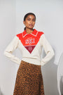The Ryder Sweater paired with the Ida Skirt in Soho Leopard Camel.