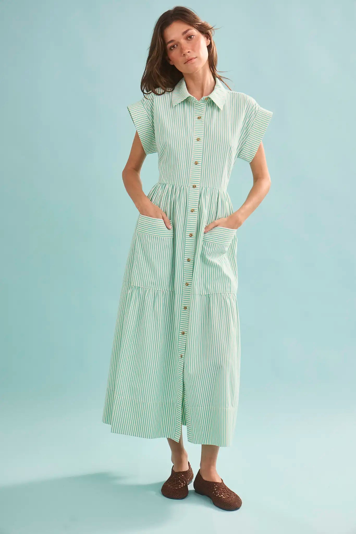 The Sarah Dress in Saltwater. 