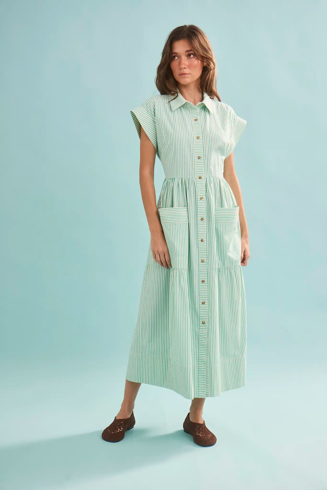 The Sarah Dress in Saltwater. 