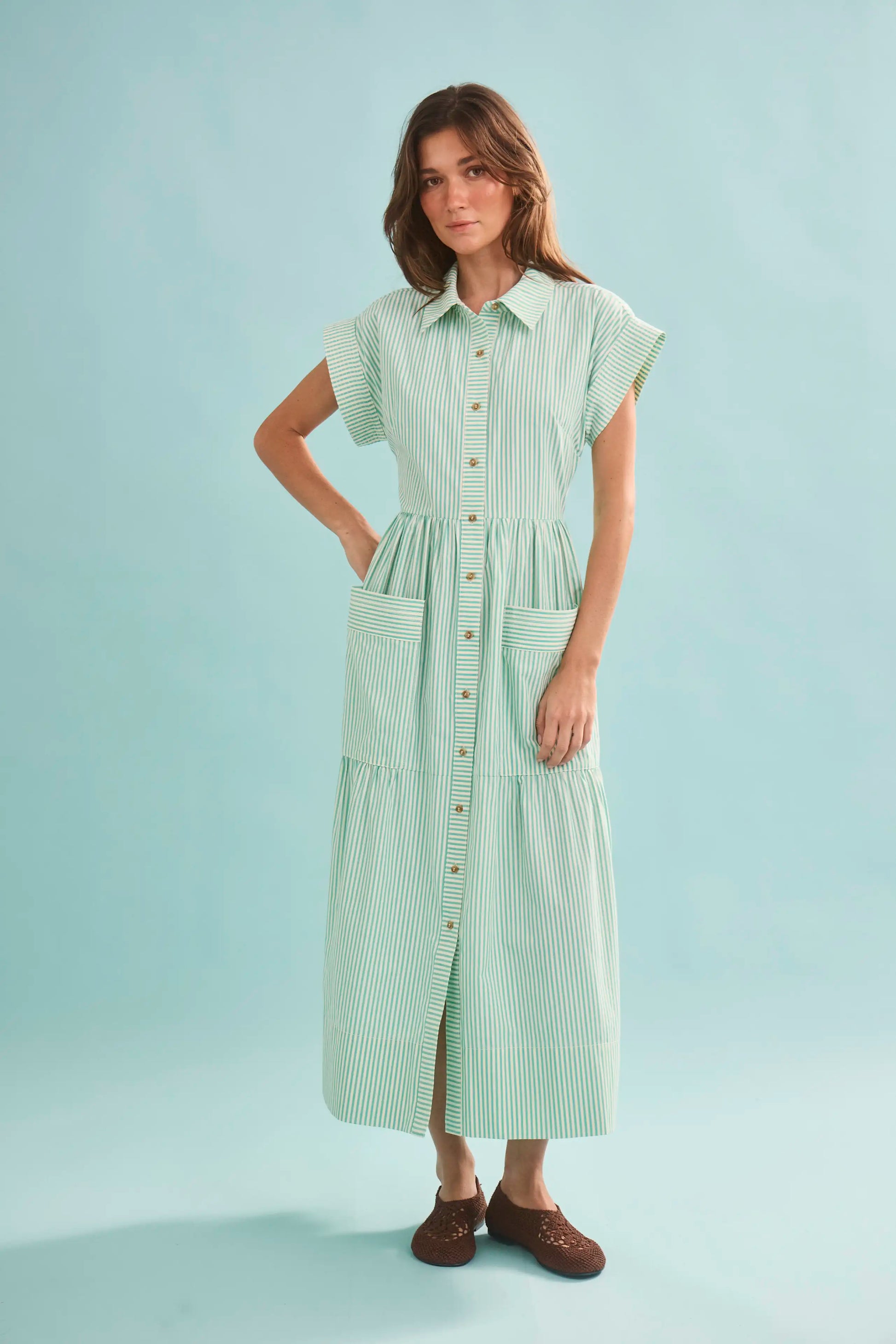 The Sarah Dress in Saltwater. 