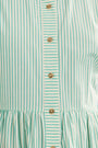 Close up of The Sarah Dress in Saltwater. 