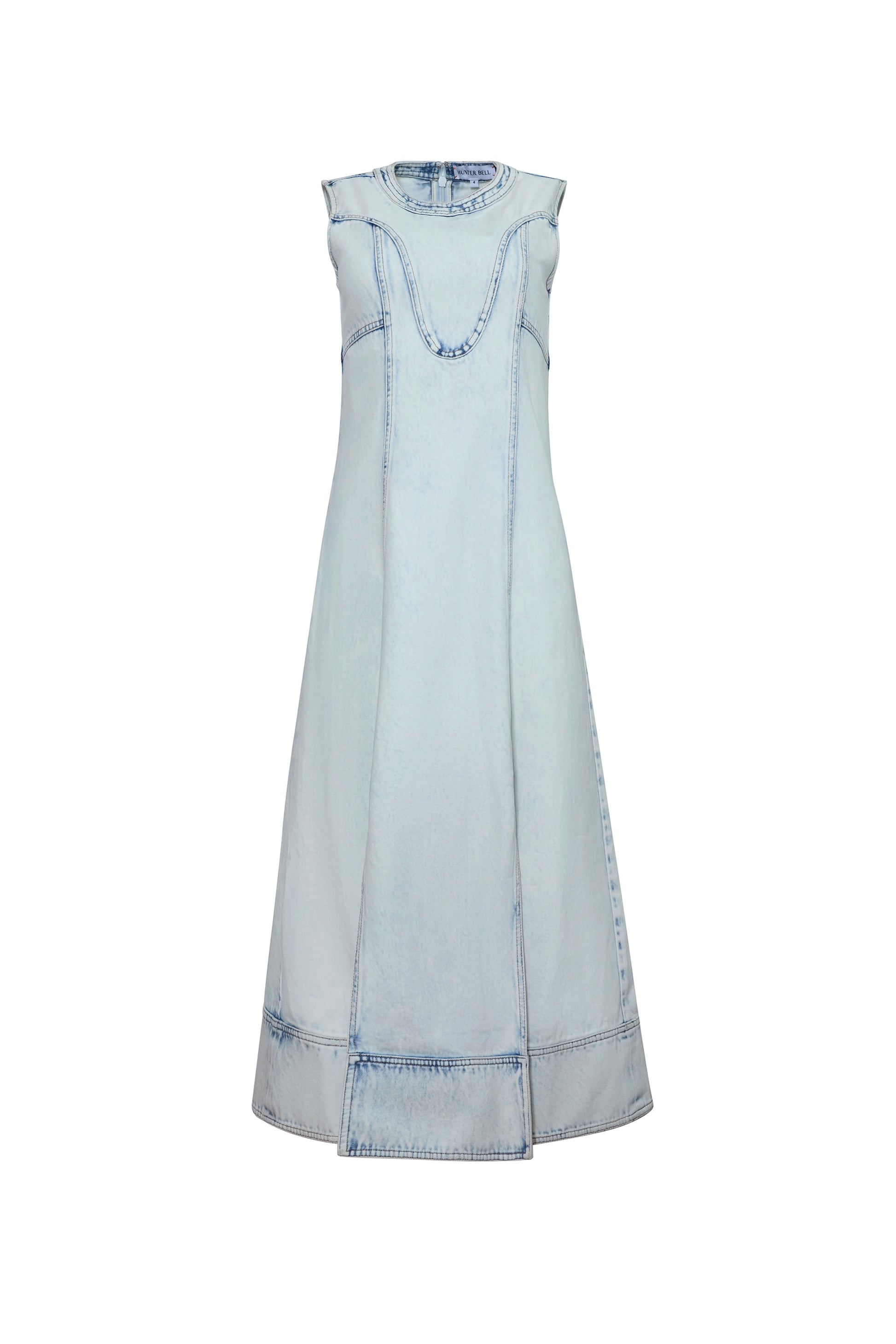 The Sedona Dress in Washed Blue Denim. 