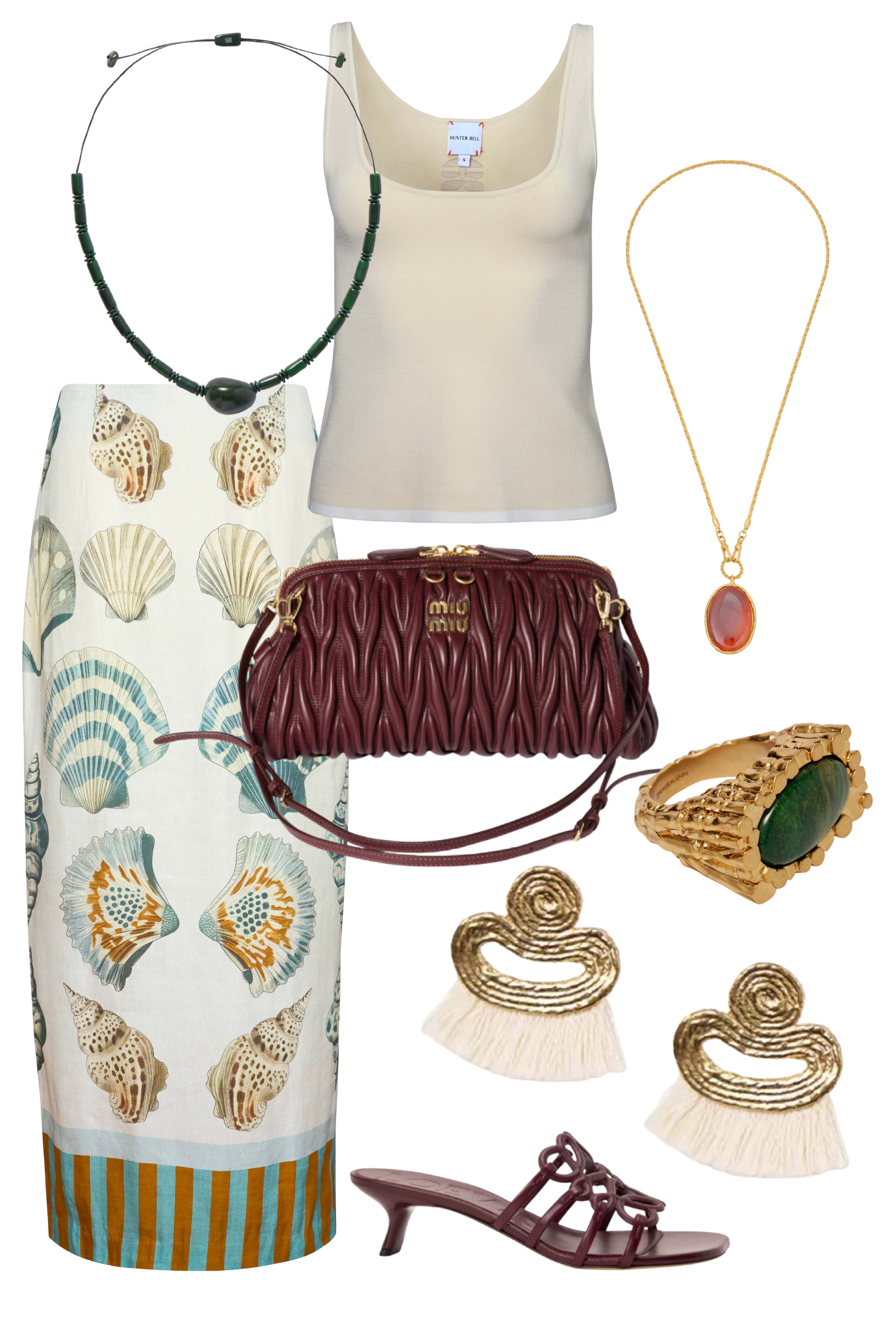 Davis Cami | Cream Compact Knit Tank Top | Hunter Bell