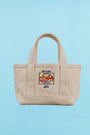 The front of the small canvas tote bag with lobster
