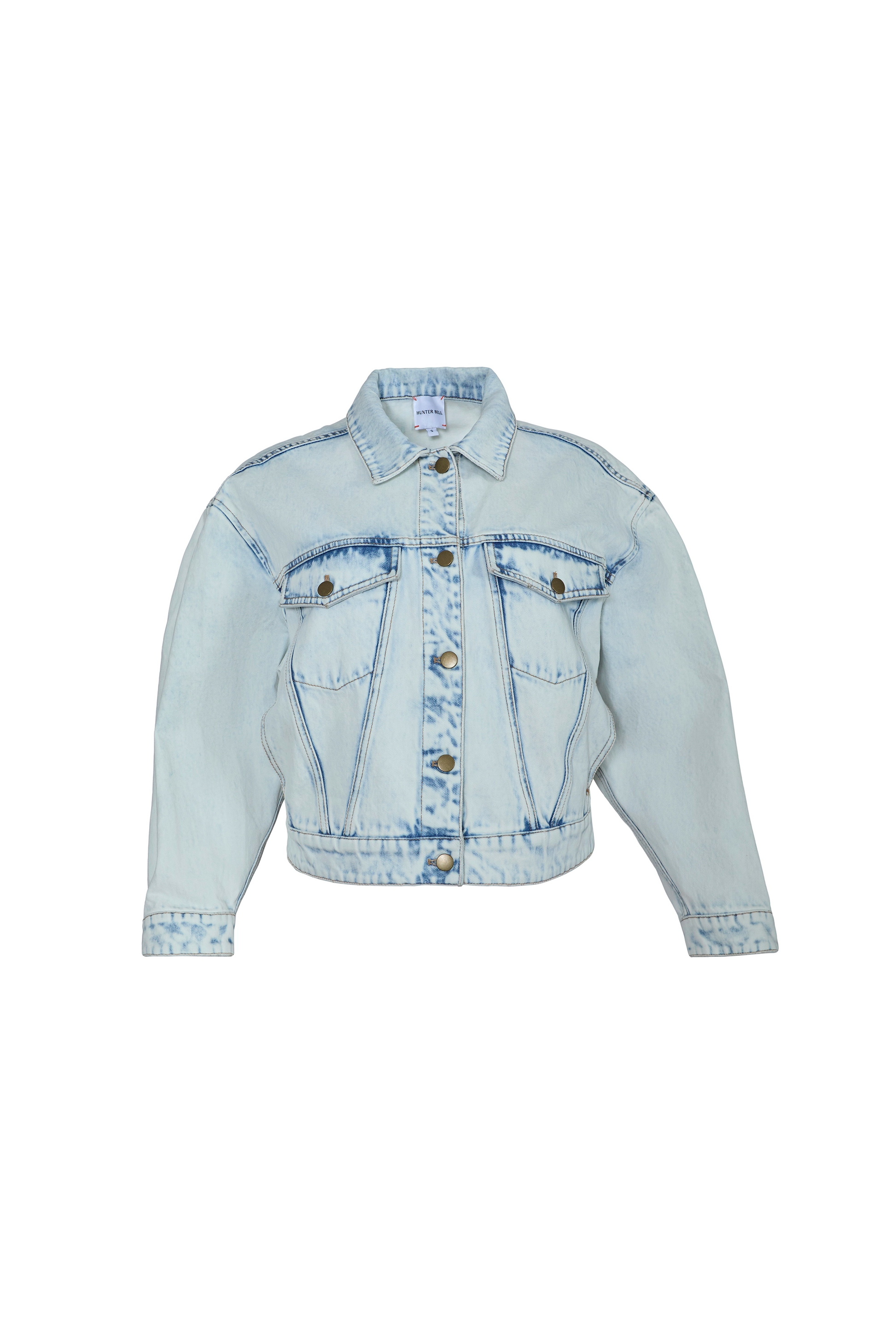 The Solene Jacket in Washed Blue Denim. 