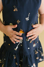 Kids Ellie Dress in Atelier Splatter Navy.