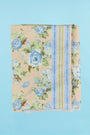 Tablecloth in Garden Rose Periwinkle, sized 71" x 120".