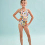 The Kids Tank Swimsuit in Coastal Conversation
