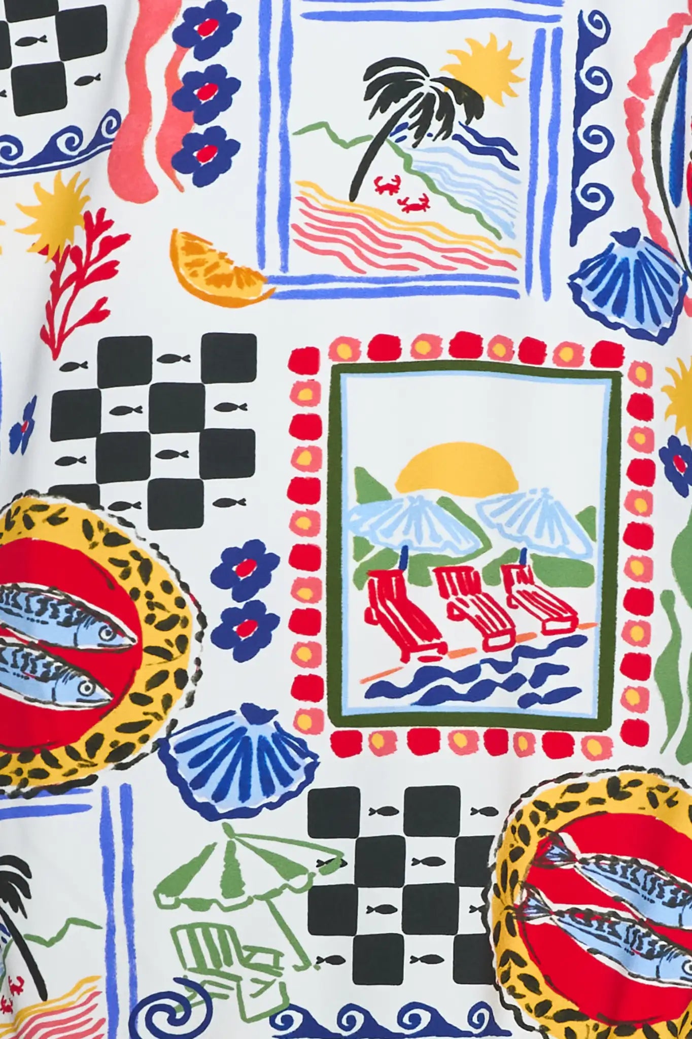 Close up of the The Kids Tank Swimsuit in Coastal Conversation