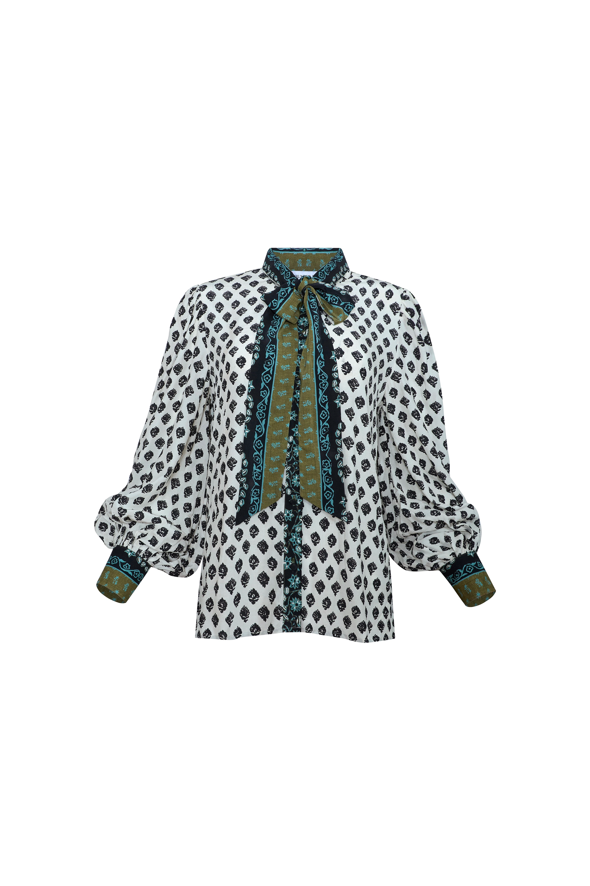 The Tess Blouse in Thistle and Vine Cream. 