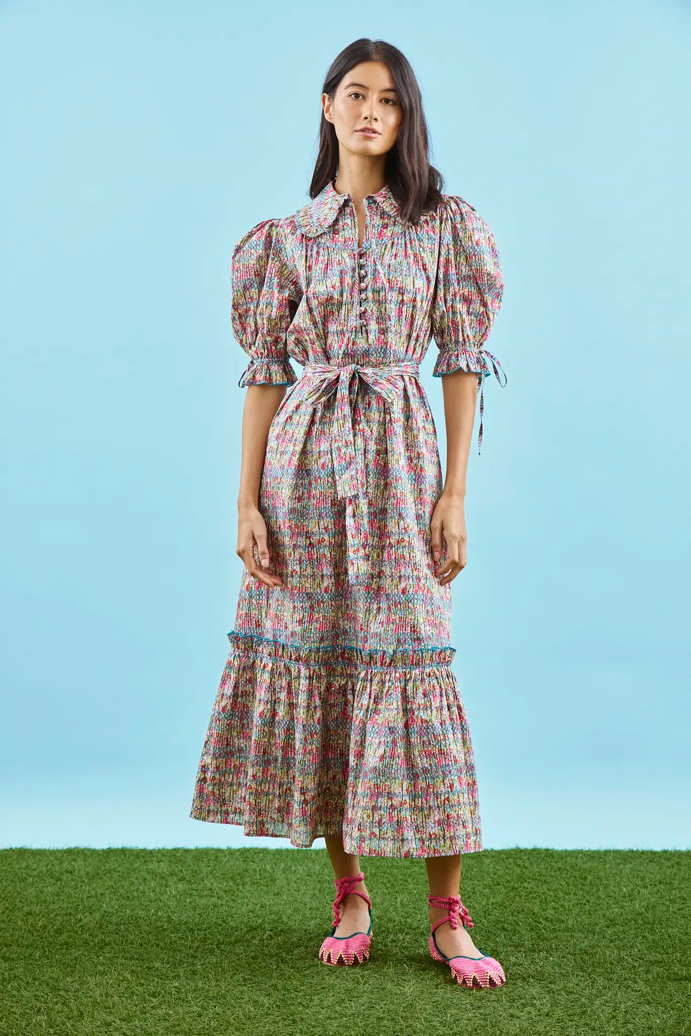Theresa Dress | Puff Sleeve Midi Dress