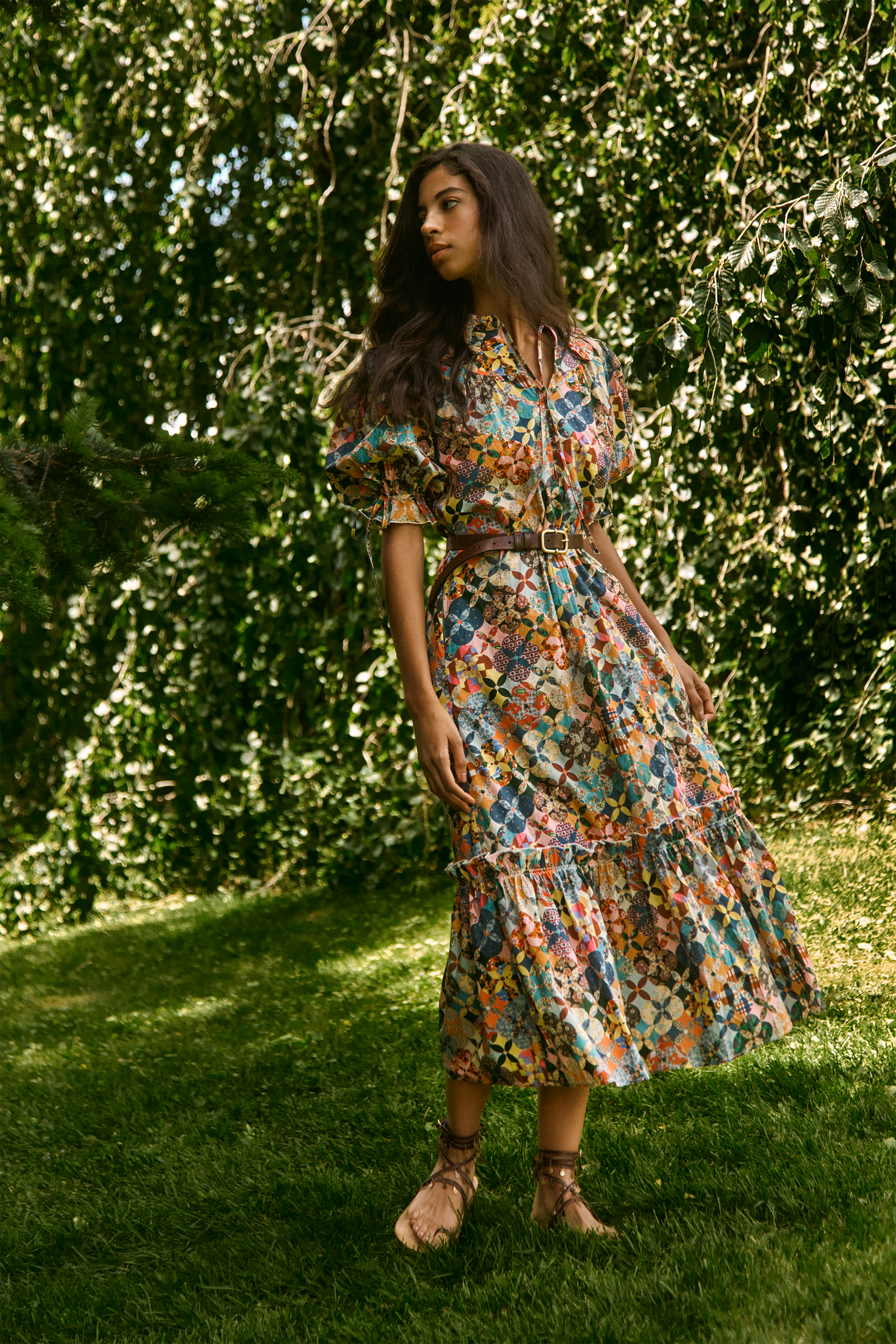 The Theresa Dress in Picnic Quilt. 