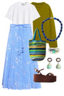 Thistle Skirt in Sullivan Stripe styled.