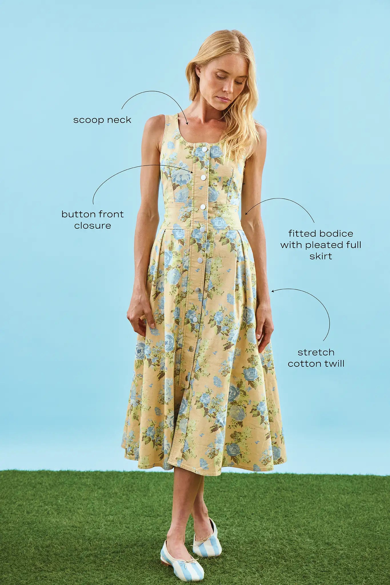 slim fit dress slacks Thompson Dress | Sleeveless Denim Midi Dress