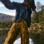 The Tilda Top in Wild Vine Blue paired with the Whisper Pant in Wild Vine Lime. 
