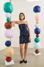 The Tori Dress in Atelier Splatter Navy. 
