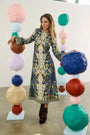 The Townes Dress in Birds of a Feather Navy. 