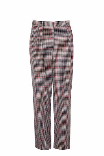 The York Trouser Pants have a banded waist, front pleats, slant front pockets and a tapered leg.