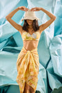 Sarong in Still Life Symphony styled with the matching bikini set.