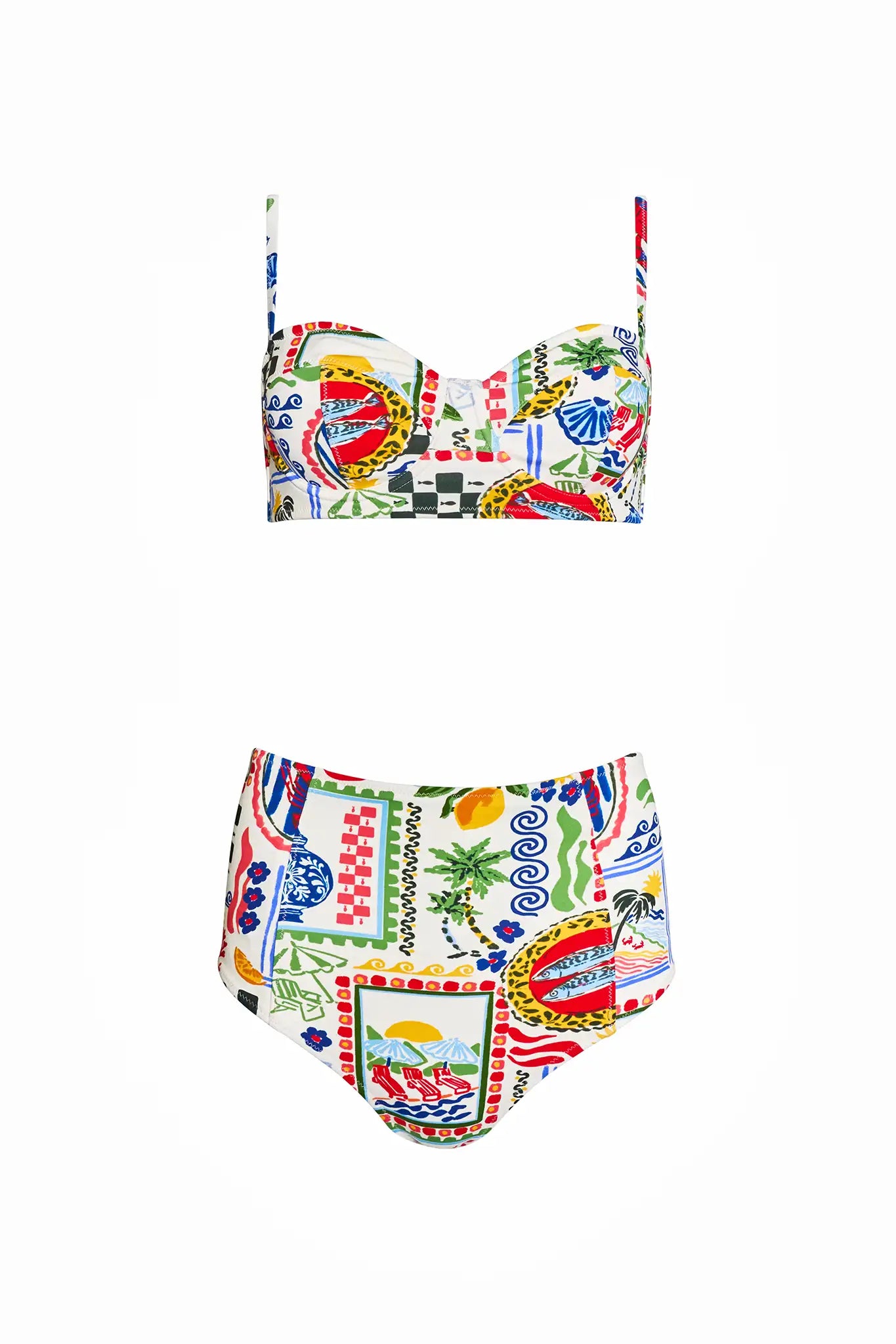 The Bikini Top in Coastal Conversation paired matching with Bikini Bottom