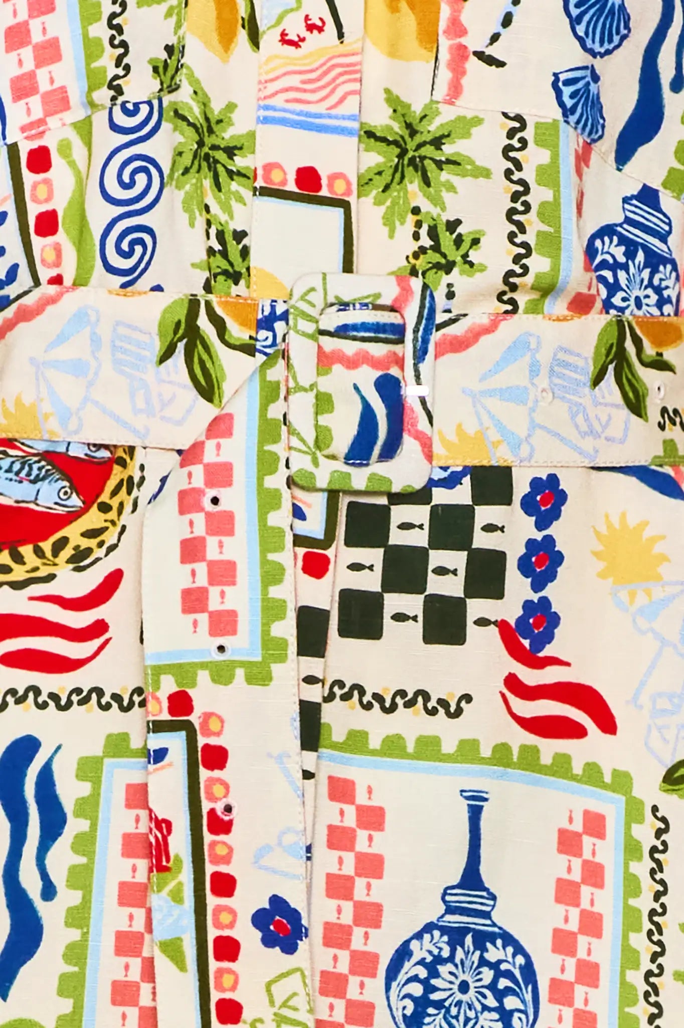 Close up of the Charlotte Dress in Coastal Conversation