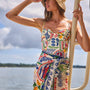 The Sarong in coastal conversation paired with matching One piece swimsuit